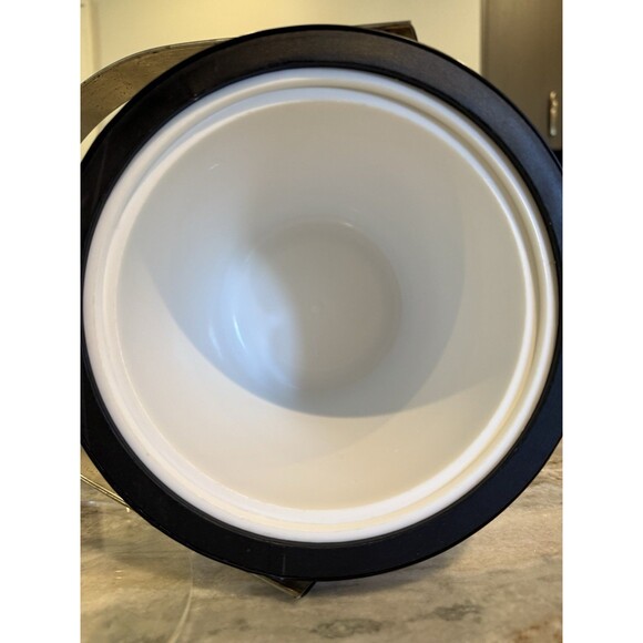 Morgan Ice Bucket MCM Barware MCM 8" x 8" Gold Silver Tongs Top w/ Knob Vintage - Picture 7 of 11